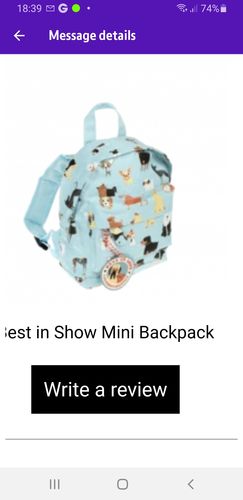 Customer photo review of Best in Show Mini Backpack
