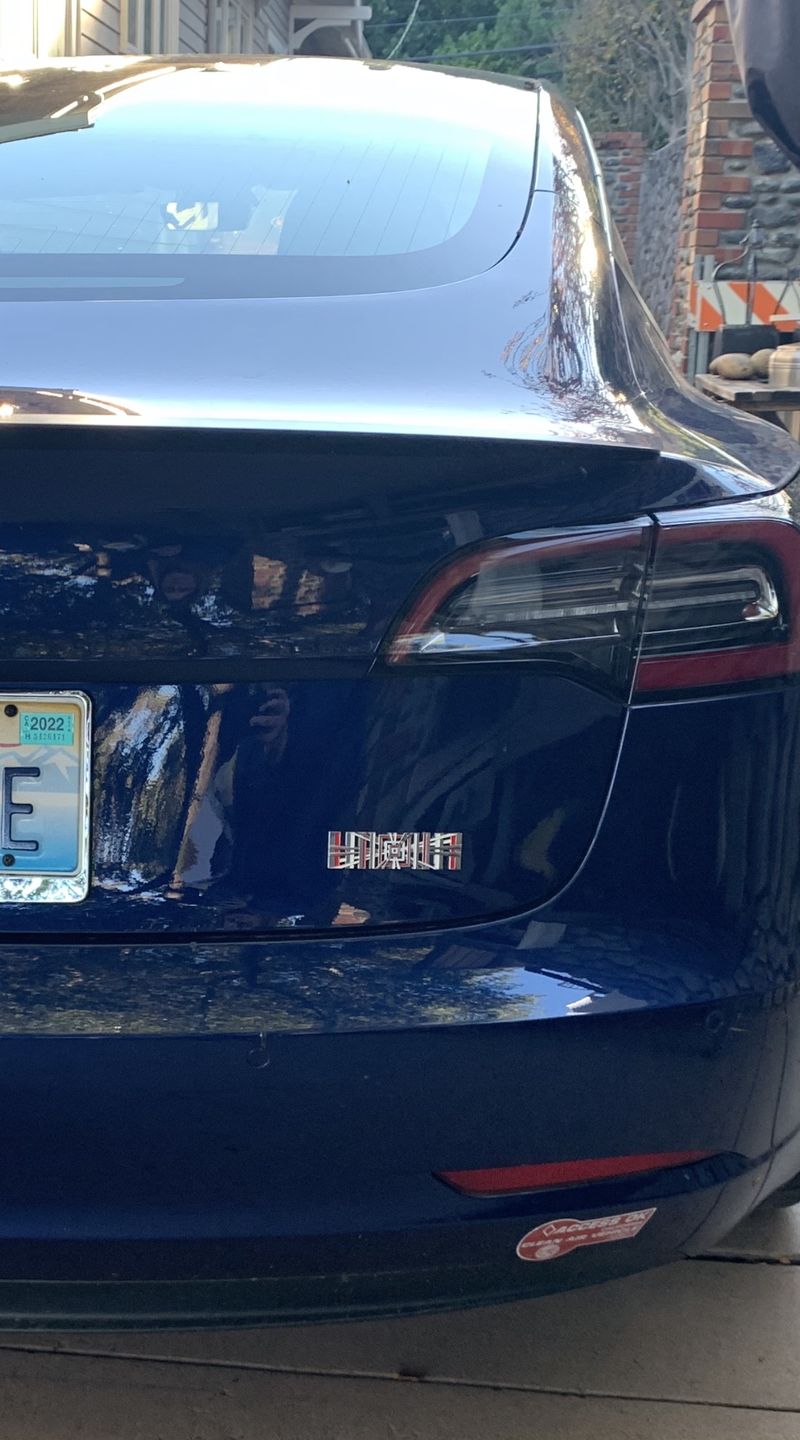 Customer photo review of Tesla Plaid Emblem Badge