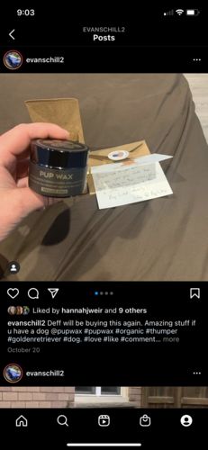 Customer photo review of Pup Wax Vegan Pro Dog Nose Balm and Paw Wax