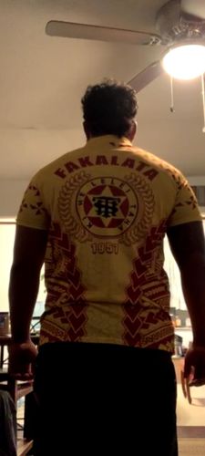 Customer photo review of (FAKALATA) Tonga High School Polo Shirt (Gold) LT13