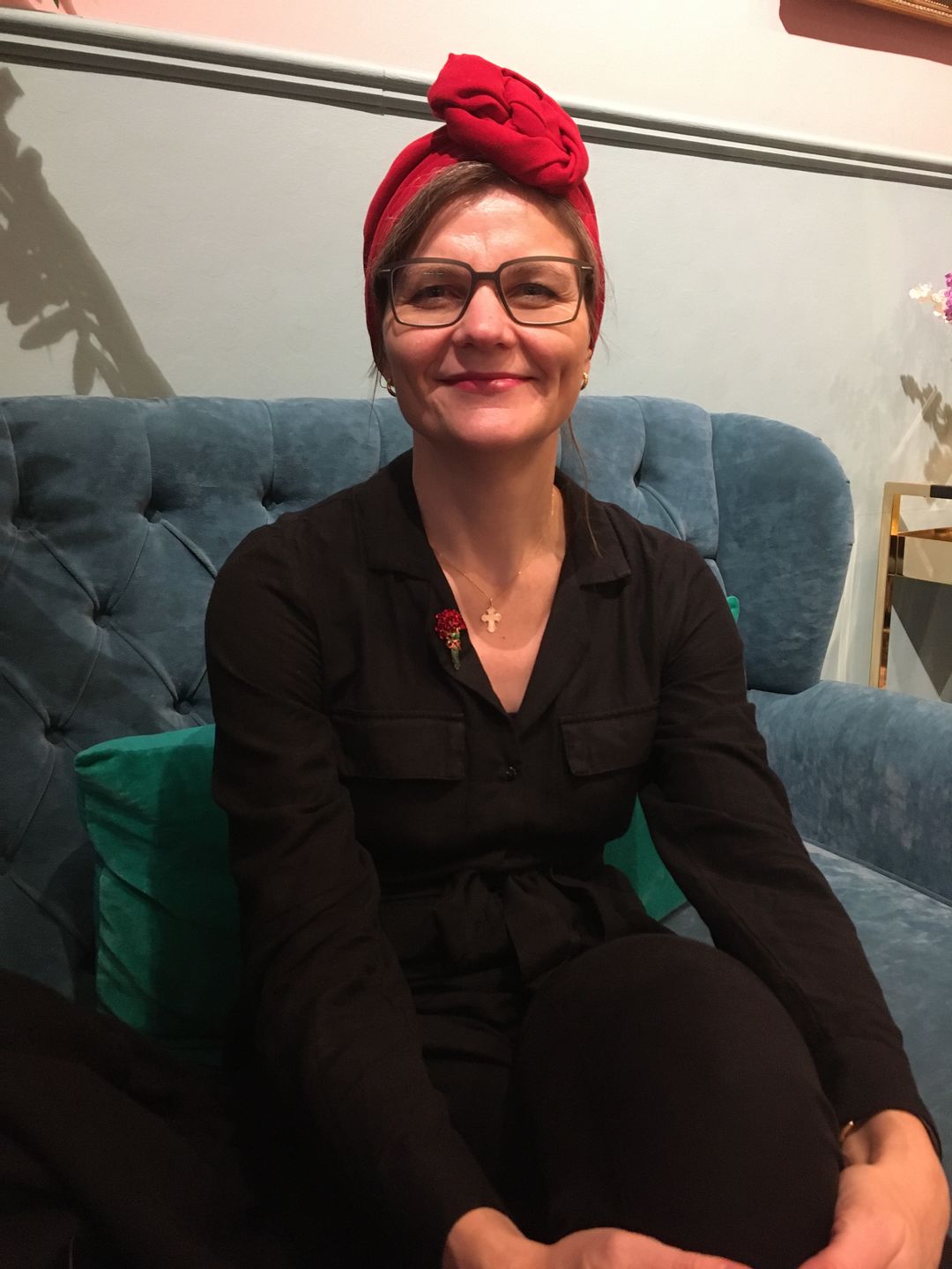 Customer photo review of Turban rød i 1940er stil
