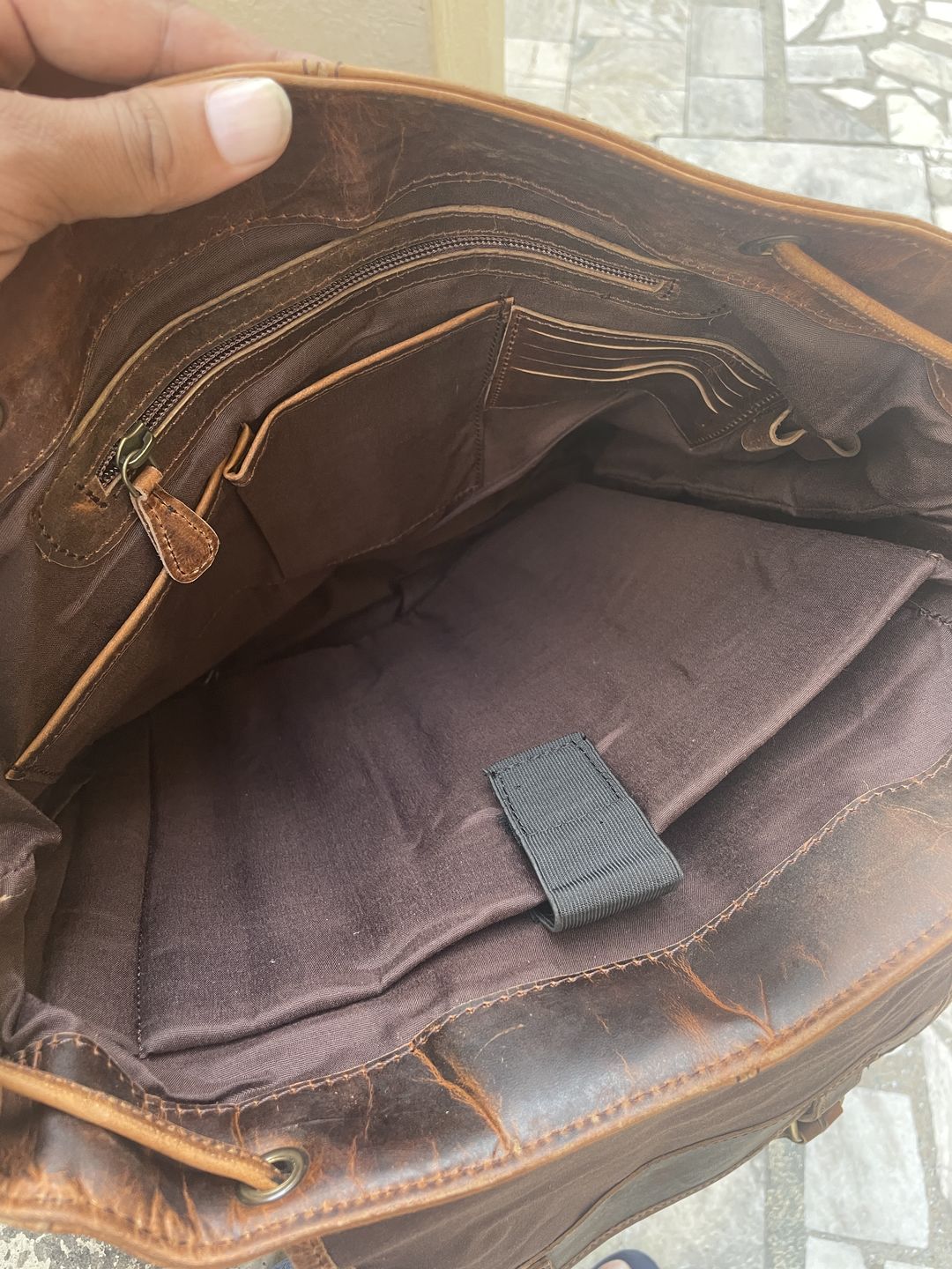 Customer photo review of Crazy Horse Buffalo Leather Travel Backpack