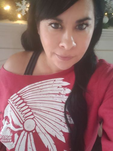 Customer photo review of 153 - Regret Wide Neck Sweatshirt