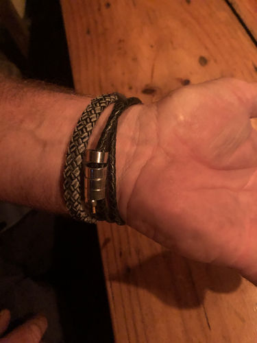 Customer photo review of Personalized Man Bracelet with Small Custom Beads