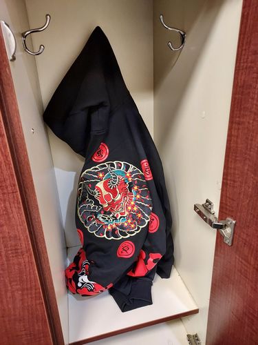 Customer photo review of The Oni Embroidered Sukajan Hoodie