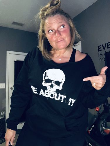 Customer photo review of 114 - About It Wide Neck Sweatshirt