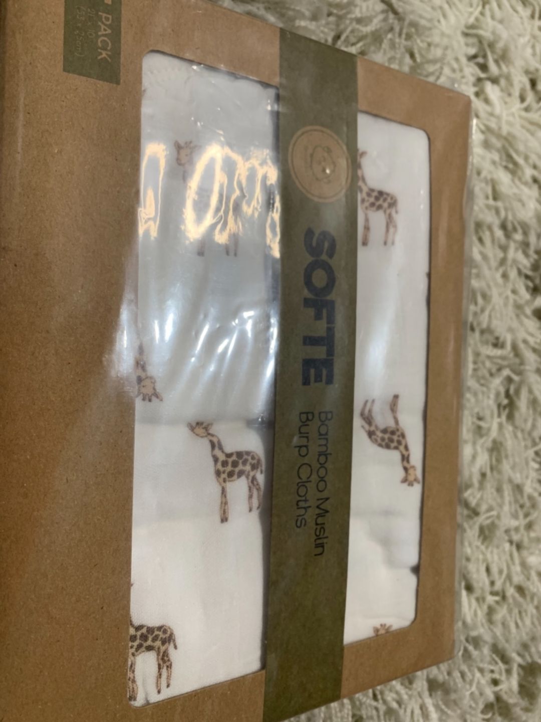 Customer photo review of SOFTE Muslin Baby Burp Cloth (The Wild)