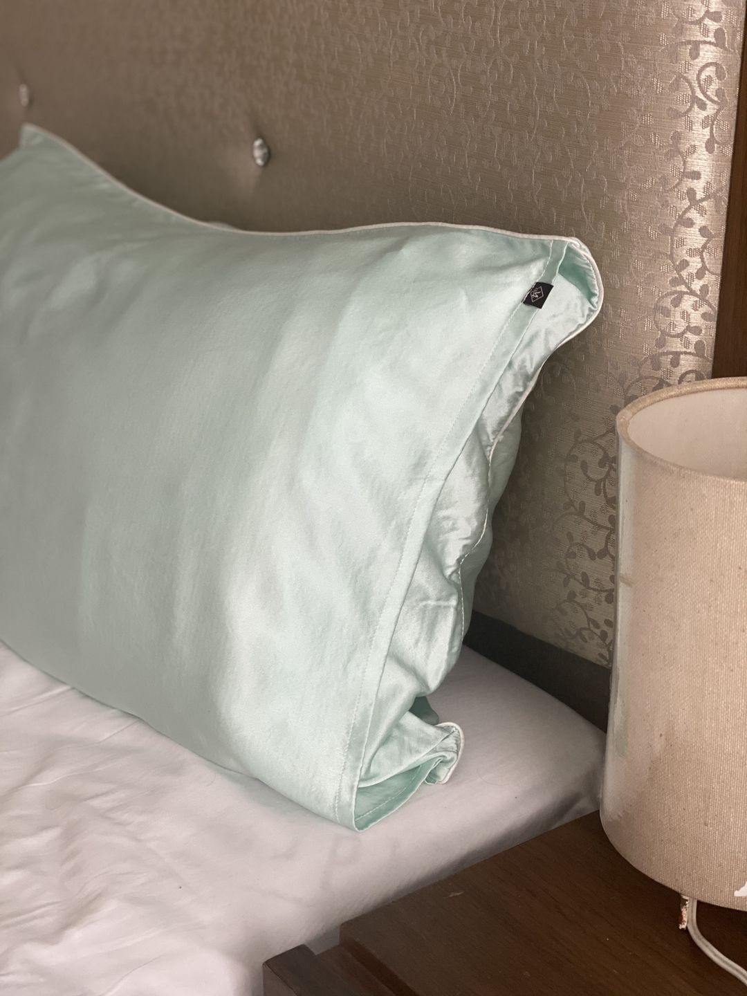 Customer photo review of Teal Breeze Pure Silk Pillowcase
