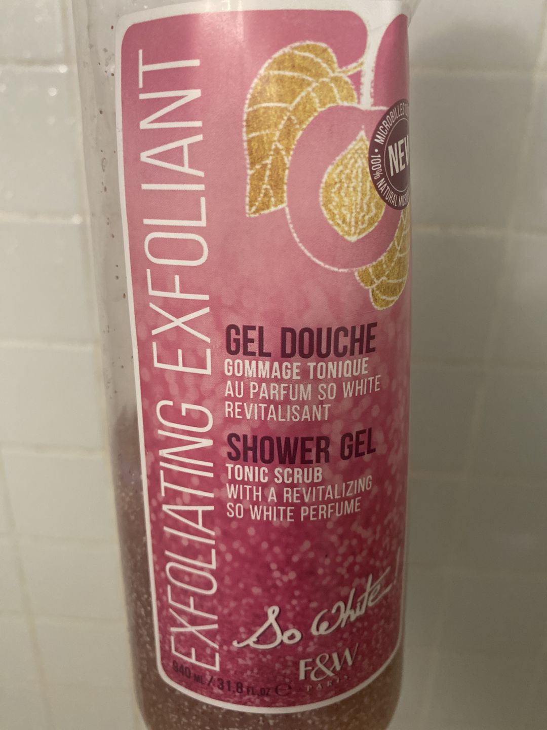 Customer photo review of Fair and White So White! Exfoliating Shower Tonic Scrub 940ml / 31.78 fl oz