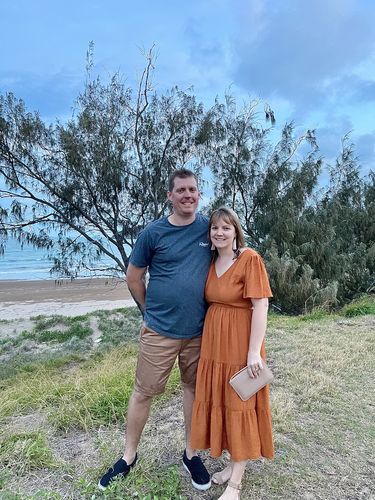 Customer photo review of Tayla | Tie Back Midi Dress in Tangerine