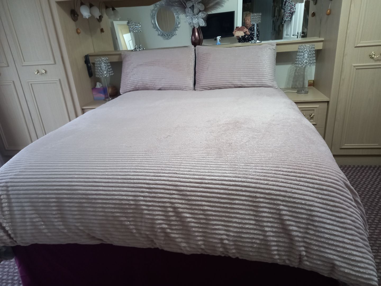 Customer photo review of Sparkle Pink Corduroy Ribbed Duvet Cover Set