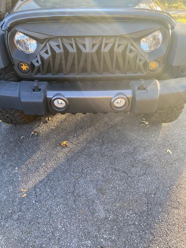 Customer photo review of Shark Grille & Smoked LED Star Amber Turn Signals Combo for Jeep Wranger JK/ JKU