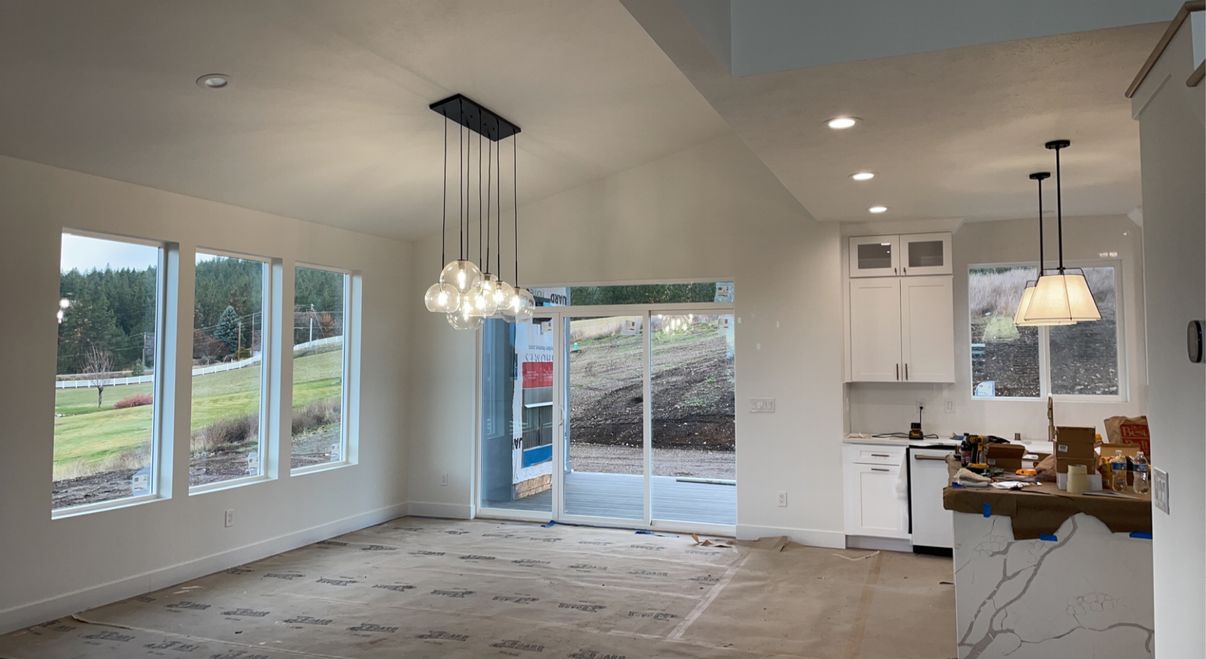 Customer photo review of Modern 7-Light Sculptural Glass Globe Pendant Chandelier
