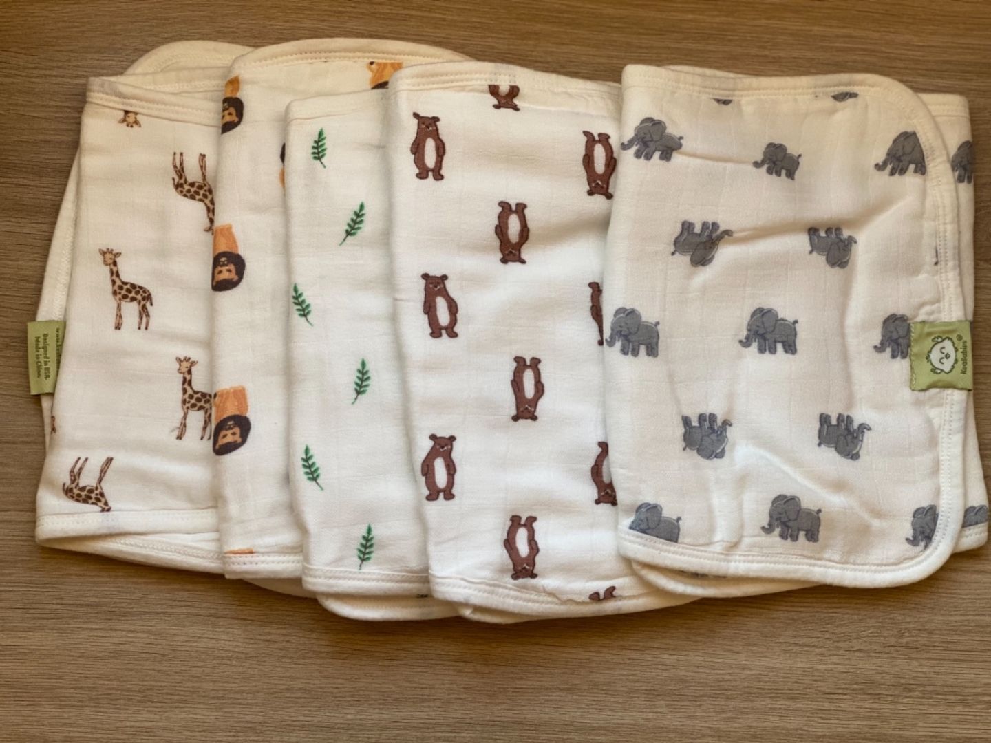 Customer photo review of SOFTE Muslin Baby Burp Cloth (The Wild)