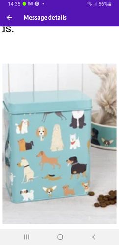 Customer photo review of Best in Show Dog Airtight Food Storage Tin