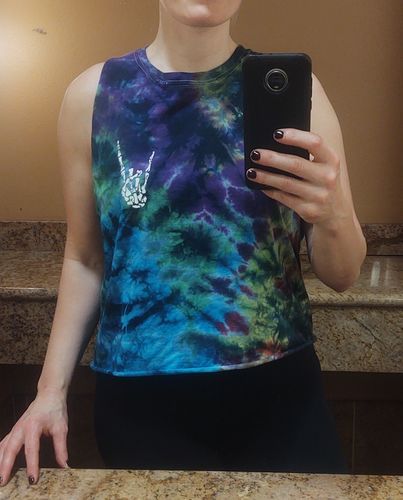 Customer photo review of 202 - Regret Rainbow Crop Tank Top