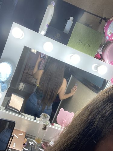 Customer photo review of Full Shine Tape in Hair Extensions Human Hair 100 Grams Dark Brown (#4)
