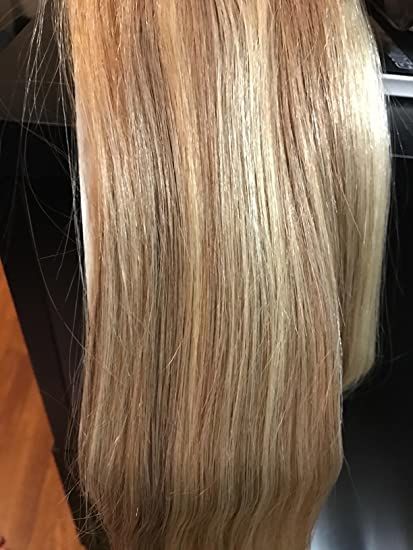 Customer photo review of 7pcs Clip in Hair Extensions Professional Highlight Blonde #P18/613| LaaVoo