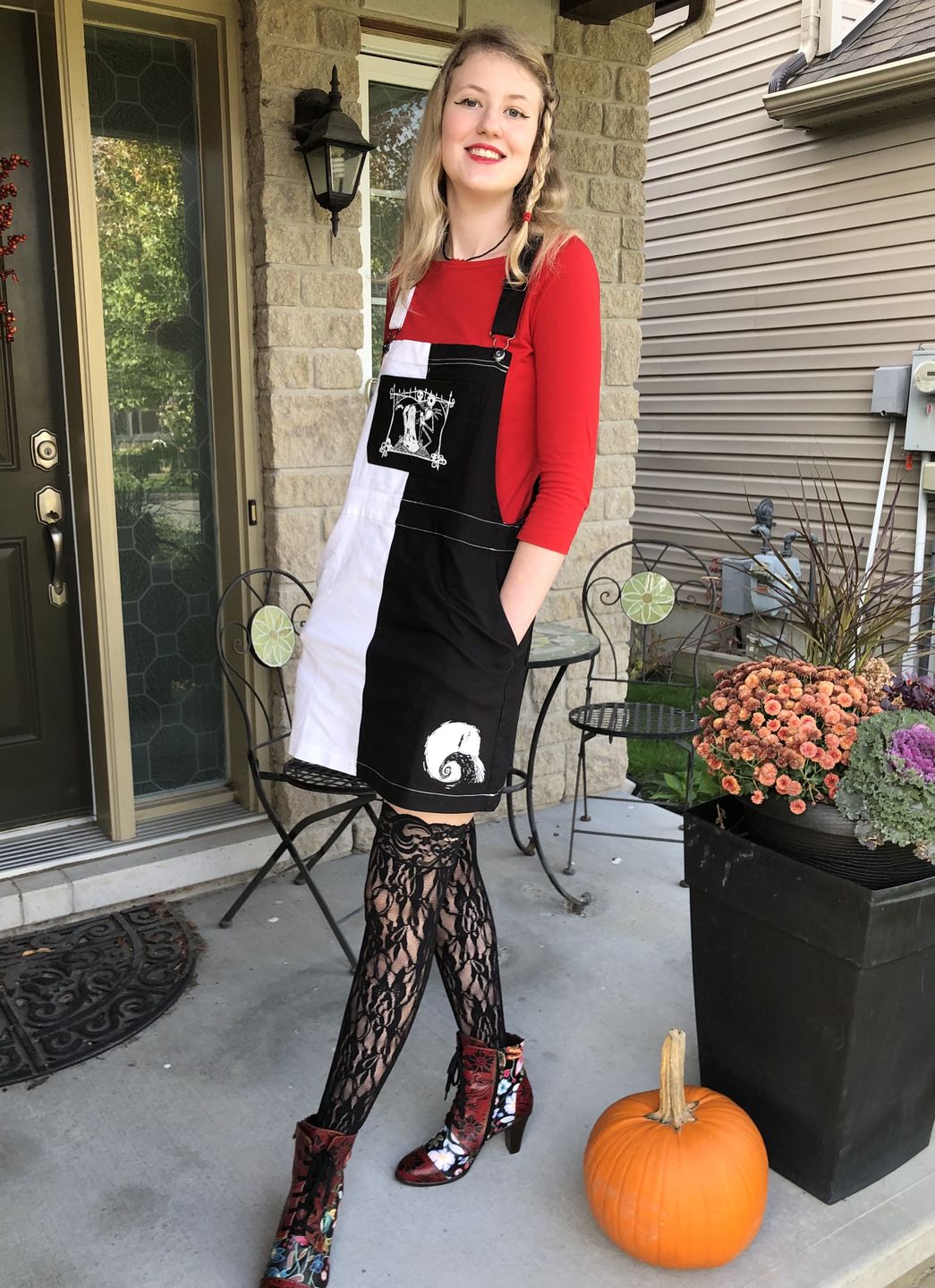 Customer photo review of Leather Hand Embossed Adjustable High Heel Boots