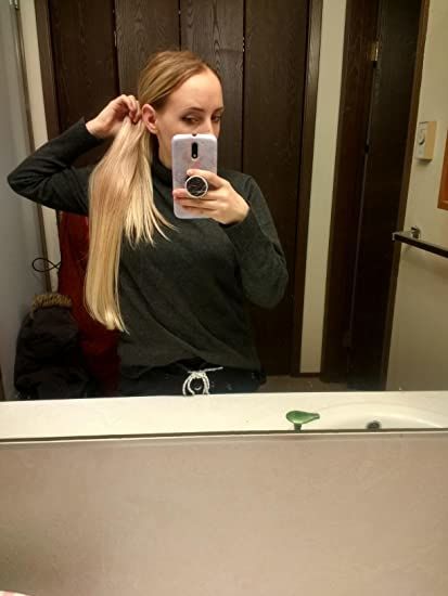 Customer photo review of Flat Weft Hair Extensions Virgin Hair Weft Balayage Hair #18/22/60