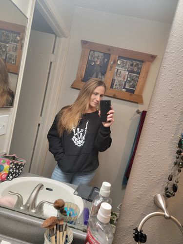 Customer photo review of 153 - Regret Wide Neck Sweatshirt