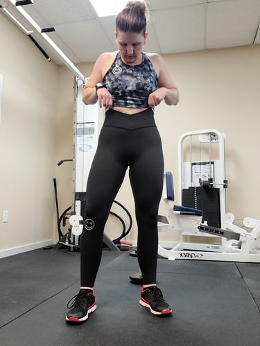 Customer photo review of Salty Savage™ Ladies V Cut High Waist Leggings | Wet Suit Performance Collection | Black