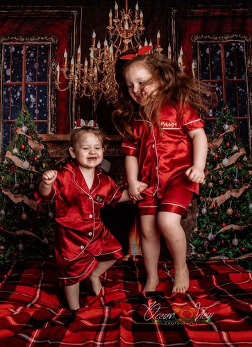 Customer photo review of Kate Christmas Room Fireplace Backdrop Designed by Emetselch
