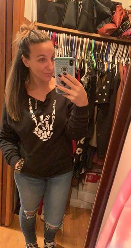 Customer photo review of 153 - Regret Wide Neck Sweatshirt