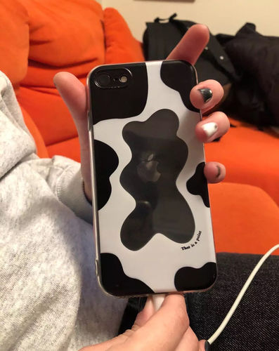 Customer photo review of Cow Print Mirror iPhone Case