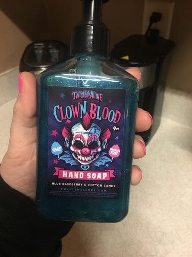 Customer photo review of Clown Blood Hand Soap