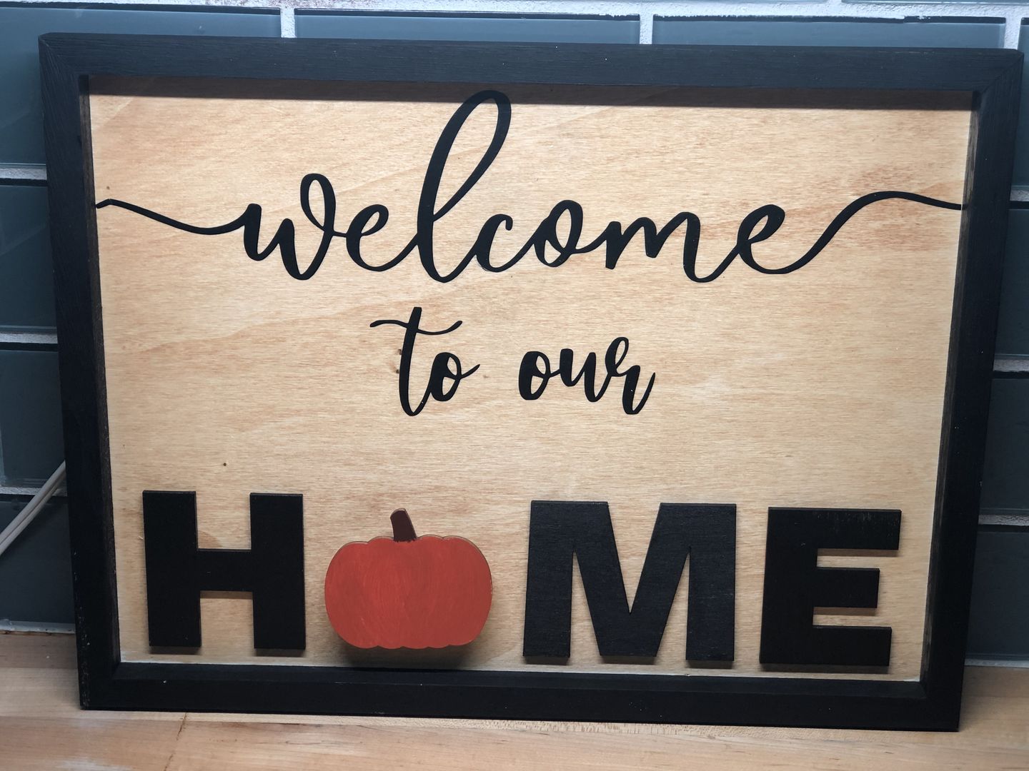 Customer photo review of Unfinished Wooden Pumpkin Silhoutte - Craft- up to 24" DIY