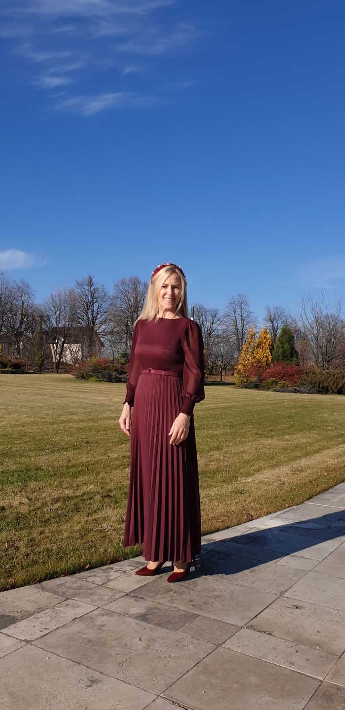 Customer photo review of Rochie Orsa visinie cu pliuri si captuseala - curea inclusa
