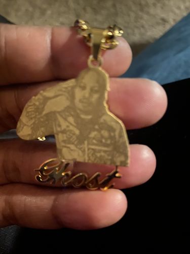 Customer photo review of Lovers Charm™ 18K Custom Engraved Necklace