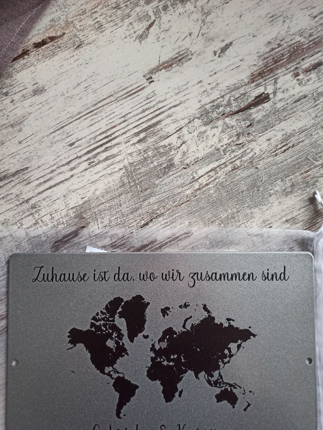 Customer photo review of Geschenk Weltkarte mit Koordinaten - personalisiert