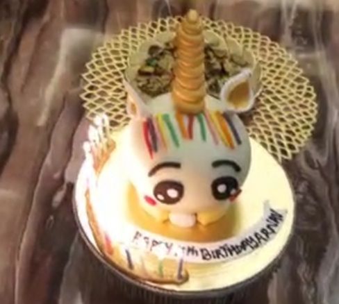 Customer photo review of Unicorn Round Pinata Cake