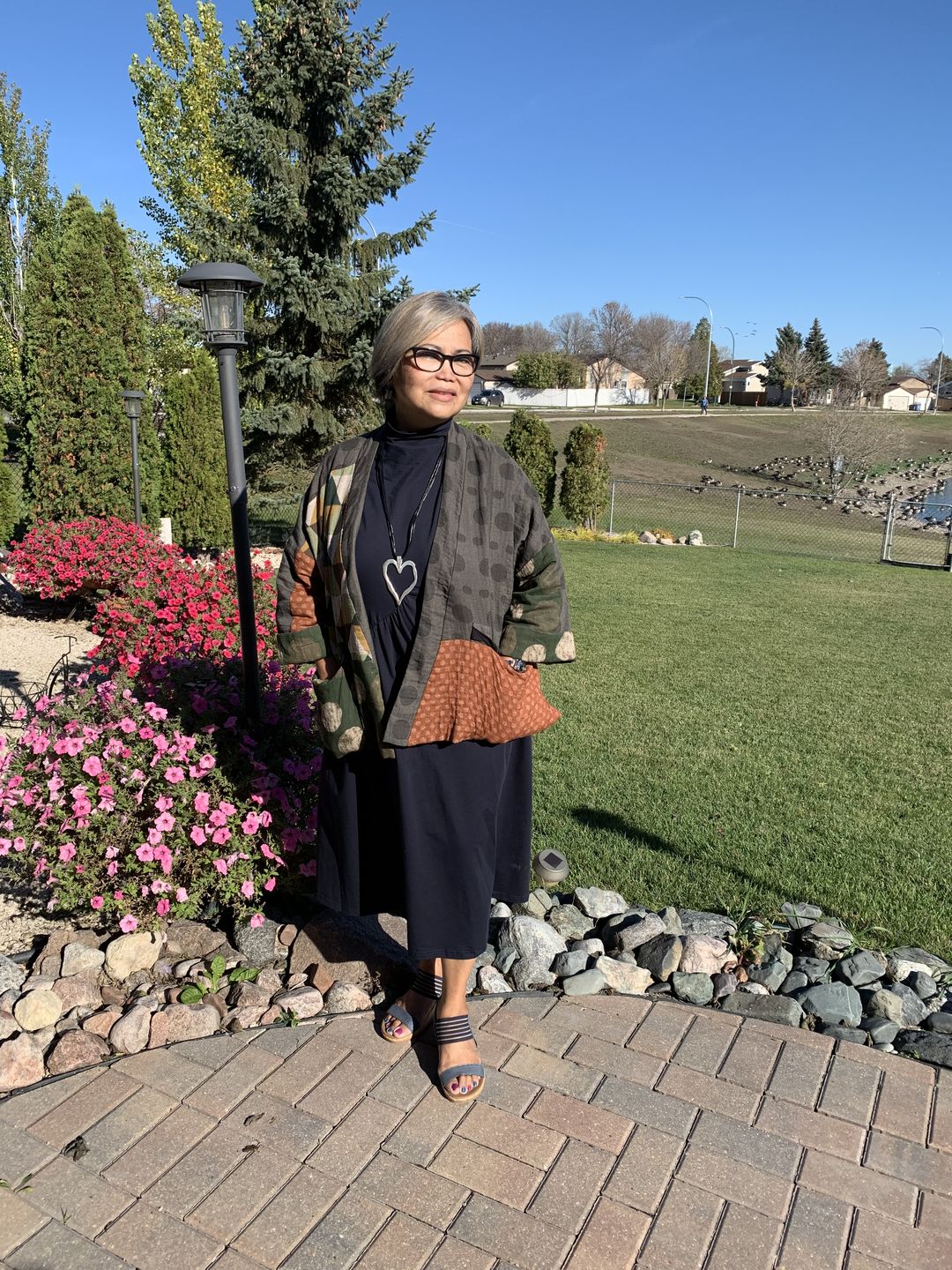 Customer photo review of Plus Size - Irregular Geometric Pattern Retro Cotton Jacket Coat