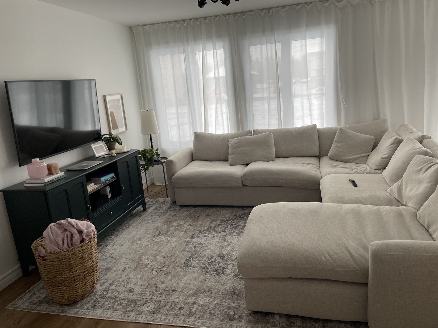 Customer photo review of Distressed Vintage Cezanne Blush Area Rug