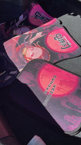 Customer photo review of Demon Slayer Nezuko Car Floor Mats Custom Moonlight Anime Car Accessories