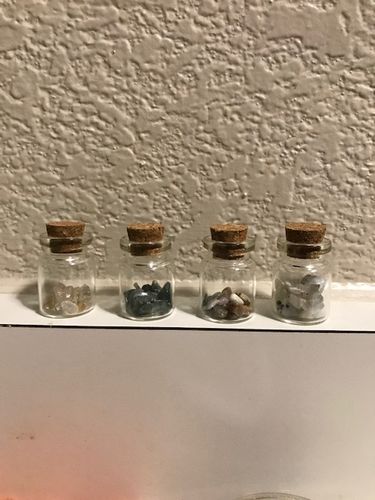 Customer photo review of 1" Clear Glass Jar with Cork Stopper