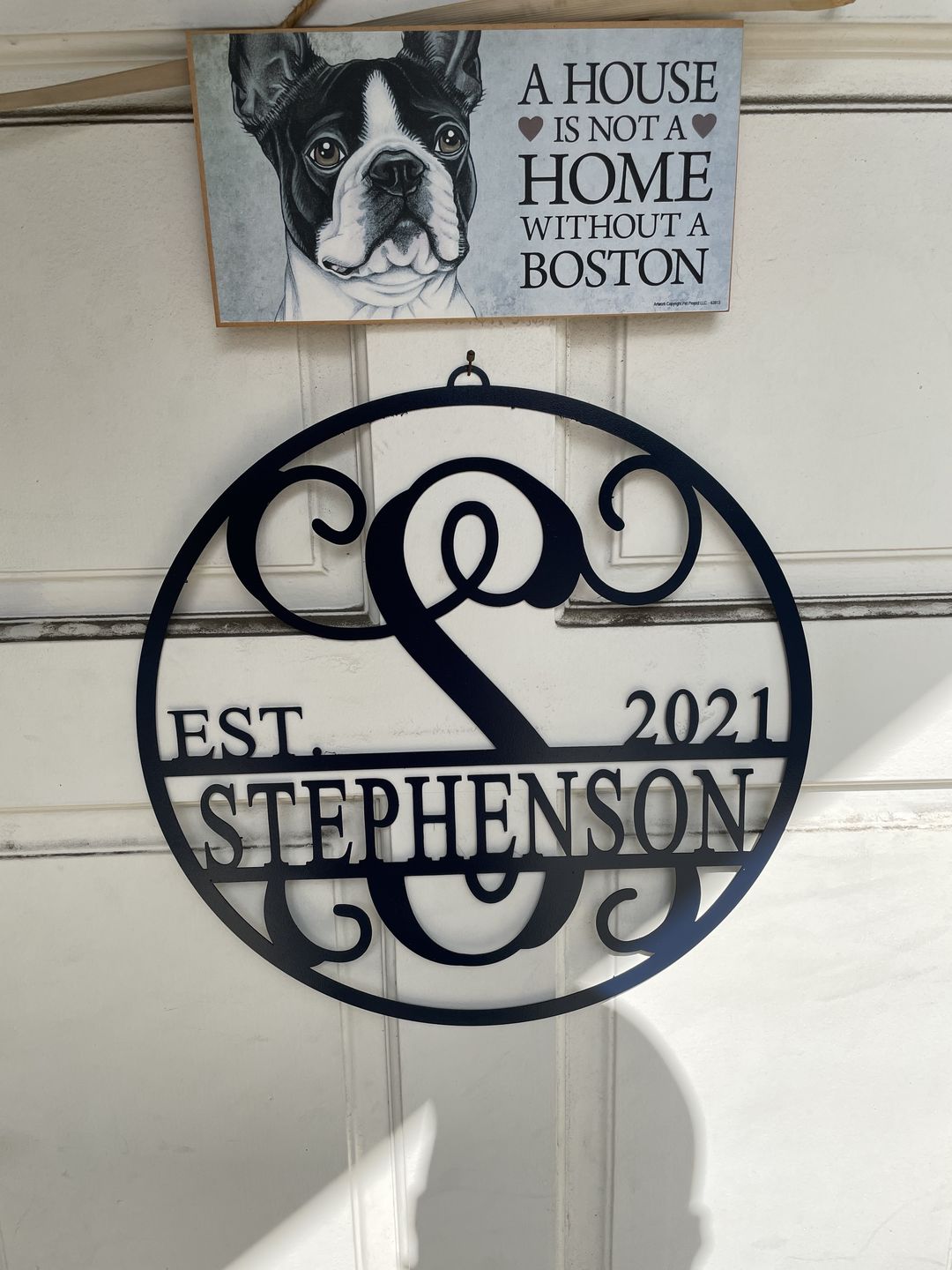 Customer photo review of 15" Established Circle Name and Date Monogram