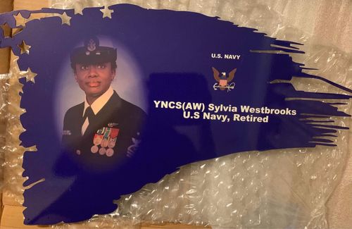 Customer photo review of Personalized Printed Military Branch Tattered Flag