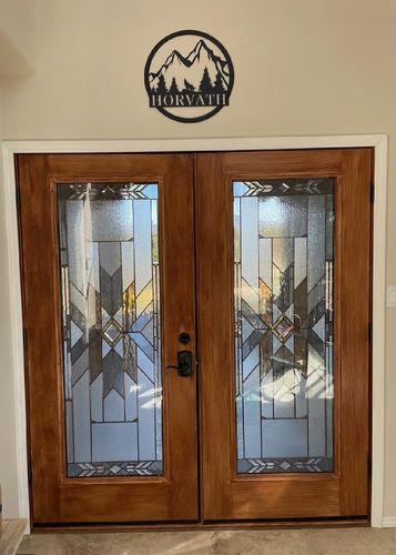 Customer photo review of Personalized Howling Wolf and Mountains Sign