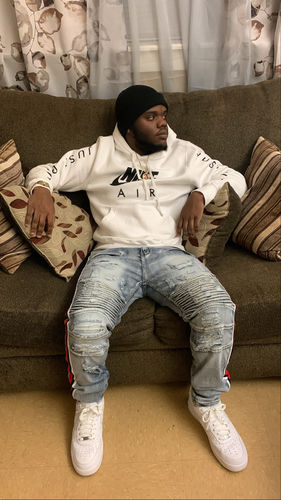 Customer photo review of Triple Stripe Skinny Fit Denim (Light Indigo Blue-Red-White)