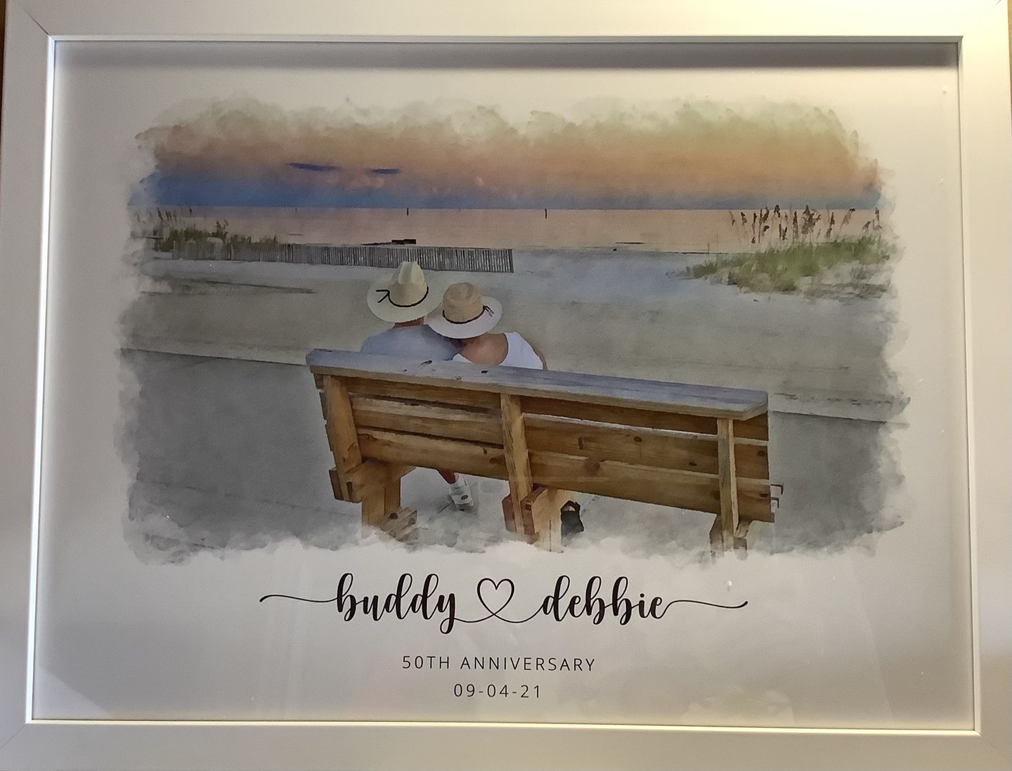 Customer photo review of Custom Engagement Anniversary Couple Portrait