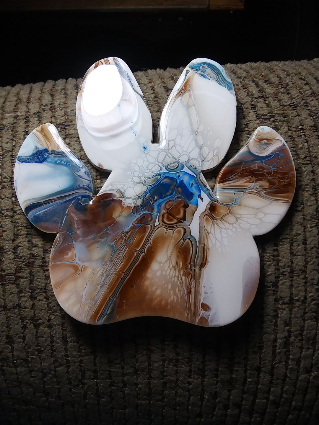 Customer photo review of Unfinished Wooden Dog Paw Shape - Animal - Pet - Craft - up to 24" DIY
