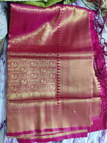 Customer photo review of Traditional Lotus Pink Kanjivaram Saree