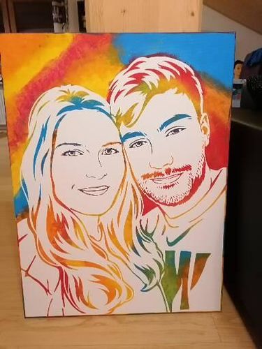 Customer photo review of Porträt auf Leinwand zum Selbermalen