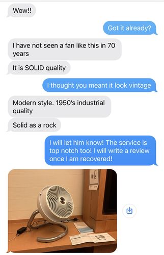 Customer photo review of Vornado 723DC Large Energy Smart Circulator - Newly Improved