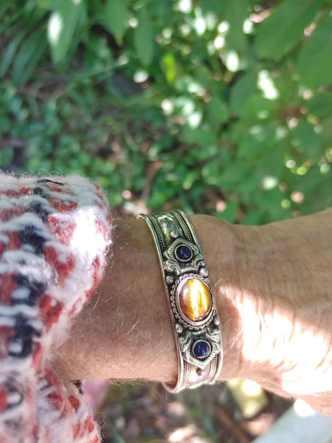 Customer photo review of Tigers Eye Bohemian Cuff Bracelet