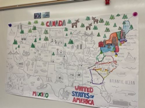 Customer photo review of USA Map Coloring Sheet